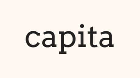 The word "capita" in black lowercase letters on a light beige background.
